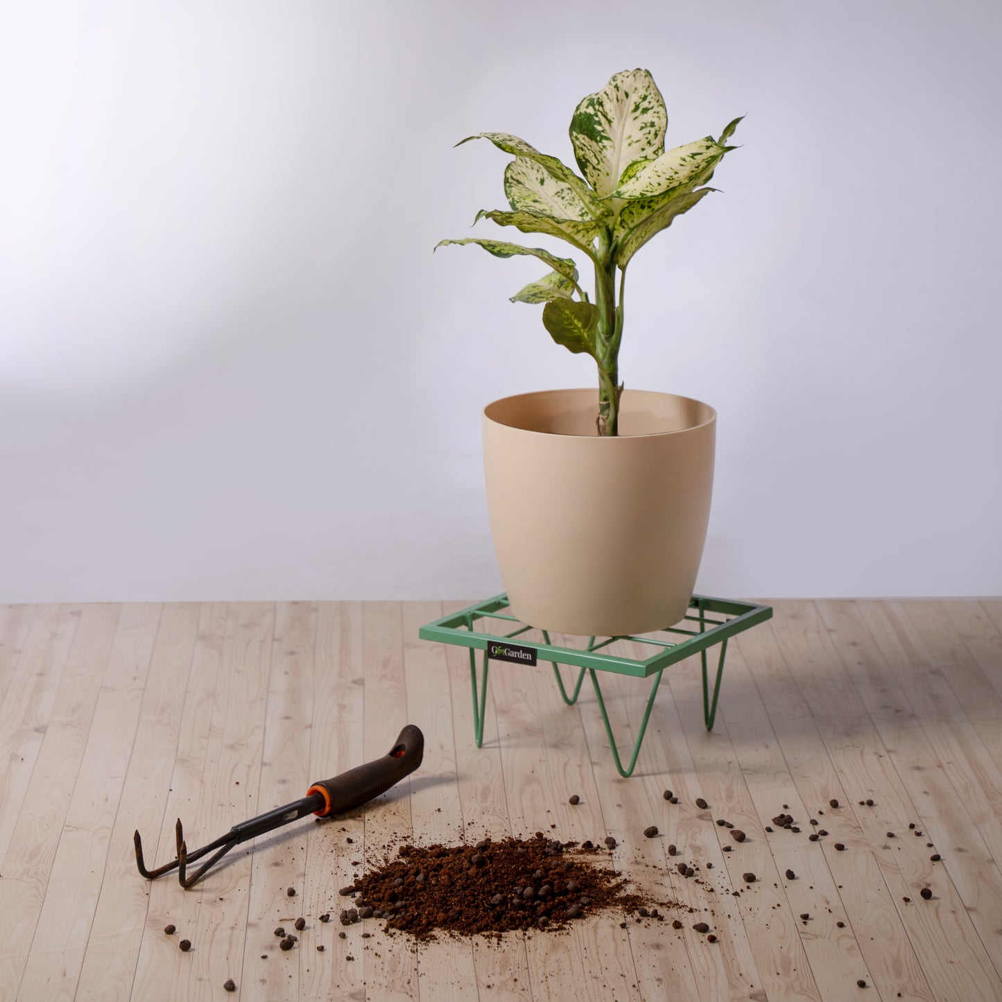 Square Plant Stand-Green